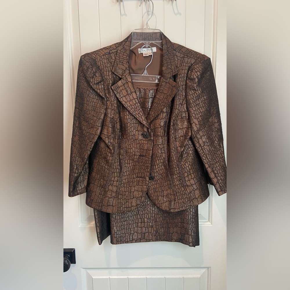 Brown Kay Unger suit